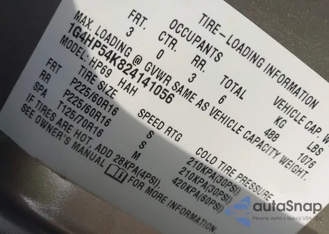 2002 Buick Lesabre Custom z USA, uszkodzony, nr VIN 1G4HP54K824141056